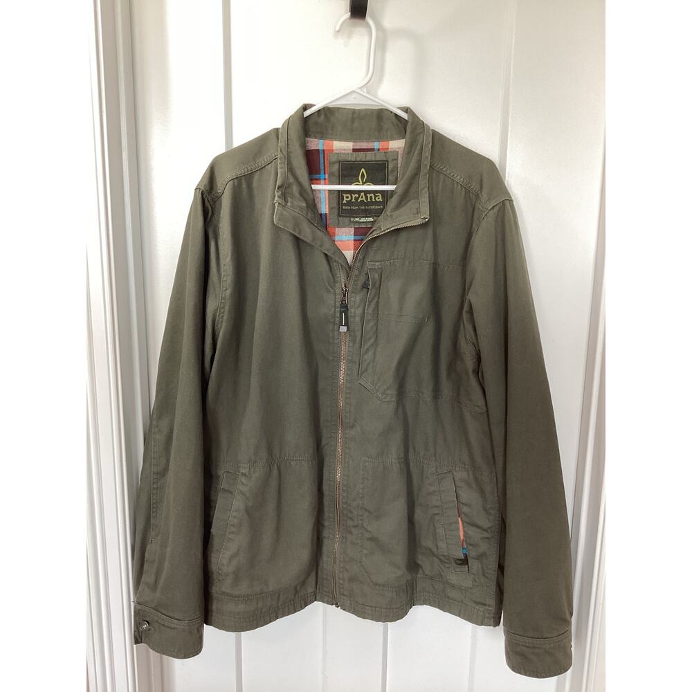Prana‎ Men's Full-Zip Rawkus Jacket Utility Workwear Outdoor Olive Green Size XL